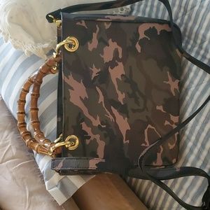 Mark & Graham crossbody tote camo